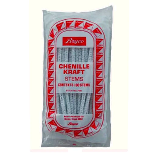 Preiser Scientific Bryco Chenille Kraft Brand Pipe Cleaners/Craft Stems, White, 150mm x 4mm Diameter, 100/PK (Shelf Pack of 10 PKs of 100)