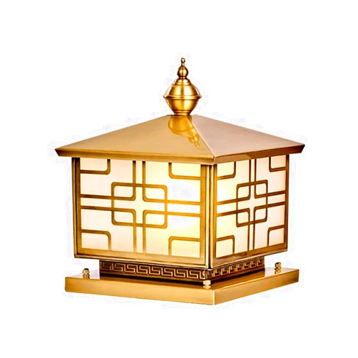 MTDYGHXQ Column Light Square Fence Post Lighting Fixture E27 Waterproof Lawn Pillar Lamp Outdoor Lantern Courtyard Pathway Gate Landscape Lights Decor