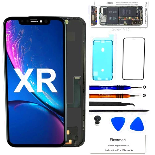 Fixerman for iPhone XR Screen Replacement 6.1 inch,LCD Display Touch Screen Digitizer Assembly with Repair Tools, Compatible with Model A1984, A2105, A2106, A2108