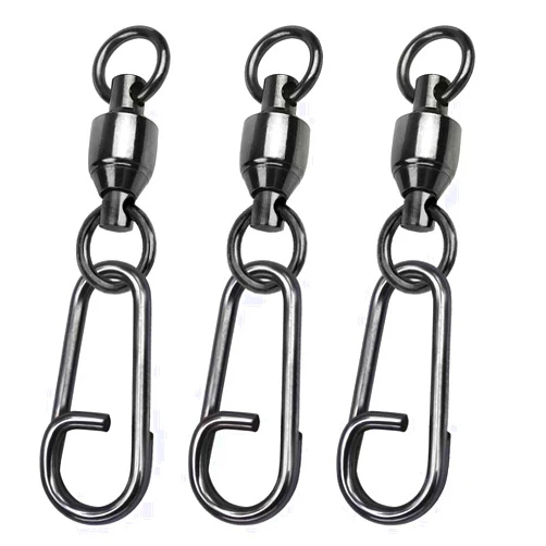 GERUITE Fishing Snap Swivels Barrel Swivel High Strength Fishing Swivels Saltwater Stainless Ball Bearing Swivel for Freshwater Fishing