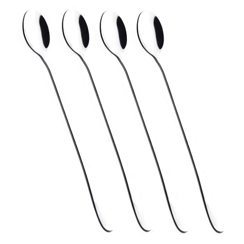 Hiware 9-Inch Long Handle Iced Tea Spoon, Coffee Spoon, Ice Cream Spoons, Stainless Steel Cocktail Stirring Spoons, Set of 4