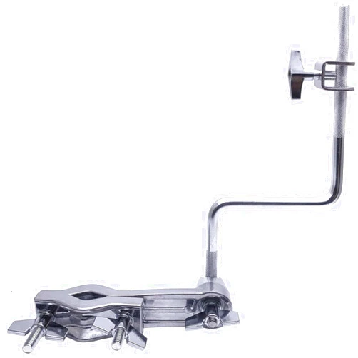 TUOREN Cowbell Clamp Percussion Mounting Bracket with Z Arm Holder for Drum Set Accessory Chrome