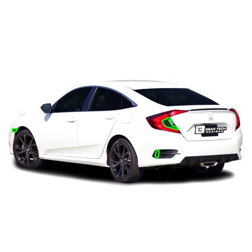 BOGAR TECH DESIGNS Tail Fog Light Reflector Sidemarker Tint Kit Compatible with and Fits Honda Civic Sedan 2016-2021, Dark Smoke