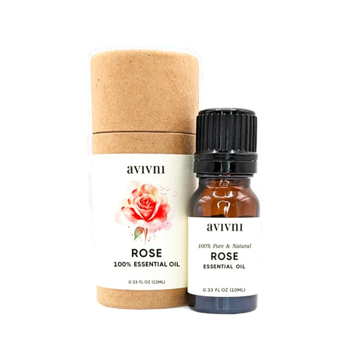 Avivni Bulgarian Rose Otto Essential Oil - 100% Pure & Natural, Organic, Undiluted for Aromatherapy, Hair, Diffuser (0.33oz - 10ml)