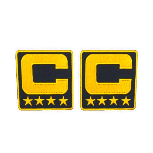mokarier C Letter Captain Patch Embroidered Patch Iron on Logo Vest Jacket Cap Hoodie Backpack Patch Iron On/sew on Patch (Black)
