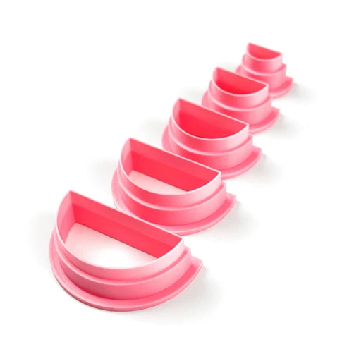 THE CLAYFUL CO. Polymer Clay Cookie Cutters – The Clayful Co Semi Circle Cutter Pack Set of 5 – Plastic Cutter for Jewelry and Earring Shapes Half Circle