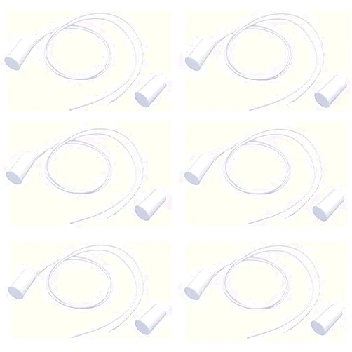 GDQLCNXB 6Sets Magnetic Reed Switch RC-33 NC Recessed Wired Window Door Contact Sensor Alarm (White Normally Closed