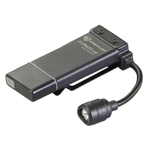 Streamlight 61125 ClipMate 70-Lumen USB Rechargeable Clip-On Light, with White and Red LEDs, Black