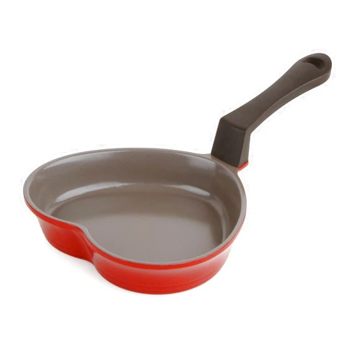 Neoflam 5.5'' Ceramic Nonstick Little Shaped, Frying Griddle Pan Shaper, Mini Pancake Waffle Maker with Heat Resistant Handle for Breakfast Scrambled Egg, Grilled Cheese, Red Heart (51102)