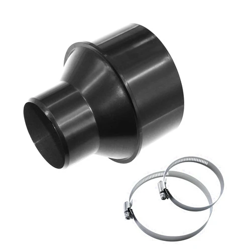 HOLEPU 4 Inch Hose to 2-1/2 Inch Dust Collection Hose Cone Reducer Attachment for Dust Collection on Power Tool and Vacuum, Dust Collection Reducer Fitting with 2 Stainless Steel Hose Clamps