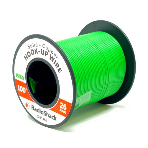 RadioShack 26 AWG Solid Copper Hook-Up Wire - 100' Spool, Green