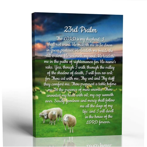 Crossroads Home Décor Psalms 23 Wall Art Canvas Frame, The Lord Is My Shepherd Wall Art,Ready To Hang for Living Room Decor, C2110-11x14