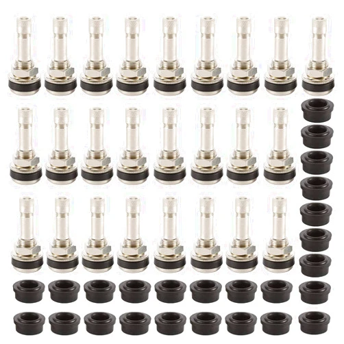 NovelBee 25 Pack of TR416 Metal Valve Stems Outer Mount Fits 0.453