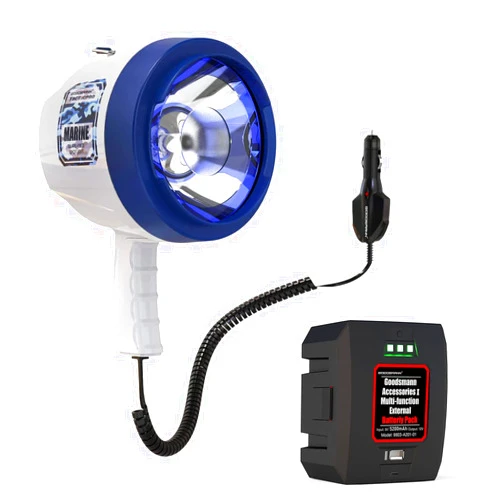 GOODSMANN Marine Spotlight Corded Handheld 12V DC Corded Spot Lights for Boats with Rechargeable Battery