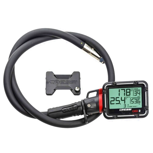 Cressi Scuba Diving Pressure Gauge and Depth Gauge - Easy to Read and Carry - Digi2: Made in Italy