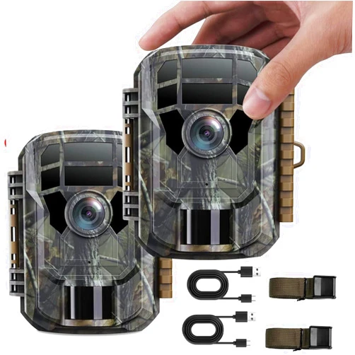 CAMPARKCAM Trail Camera 2 Pack, 36MP 2K Game Camera Motion Activated with 120° Wide-Angle Lens, Low-Glow Night Vision, Waterproof IP66 & 2.0