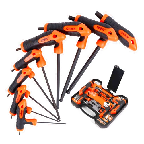 HORUSDY 8-Piece T-Handle allen wrench set, Metric Long Arm Ball End Hex Key Wrench Set, (2-10) mm