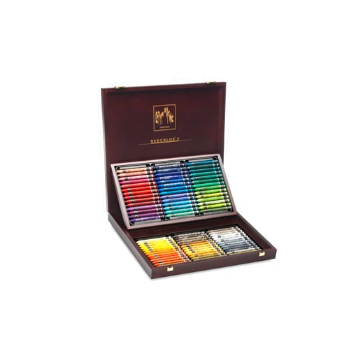 Caran d'Ache Neocolor II Water-Soluble Pastels, Wooden Gift Box - 84 Colors