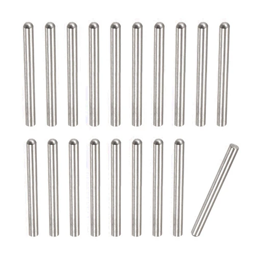 uxcell 3x28mm Dowel Pins, 20pcs 304 Stainless Steel Round Head Flat Chamfered End Dowel Pin Bunk Bed Pins Shelf Pegs Support Shelves Fasten Elements