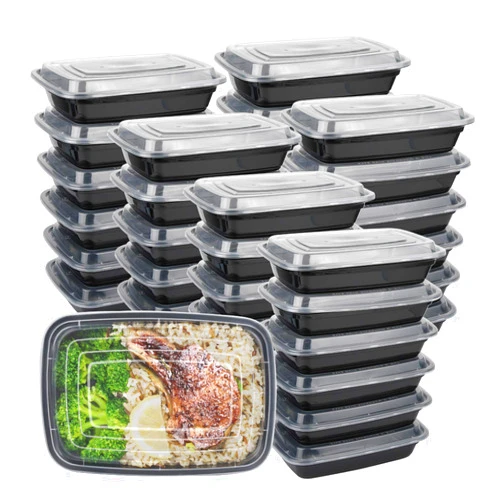 IUMÉ Reusable Food Prep Containers, 50-Pack 24 OZ Plastic Containers with Lids For Meal Food Prepping - Durable Food Storage Containers Lunch Boxes- Stackable, Meal Dishwasher Safe