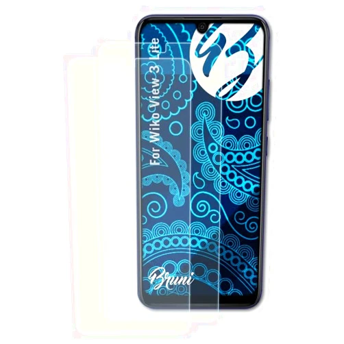 Bruni Screen Protector compatible with Wiko View 3 Lite Protector Film, crystal clear Protective Film (2X)