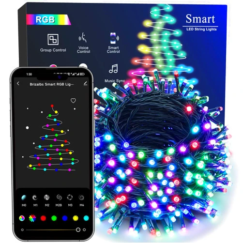 Brizled Smart Christmas Lights, 196ft 600 LED Smart Wifi Color Changing String Lights App Controlled, RGB Christmas Tree Lights Work with Alexa & Google Home for Halloween Indoor Outdoor Decor