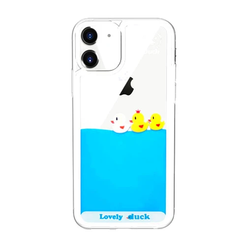 LUVI Fusicase for iPhone 11 Liquid Case Cute Funny Cartoon Duck Flowing Floating Moving Water Clear Protective Cover with Transparent Hard PC Slim Ultra Thin Quicksands Case for iPhone 11