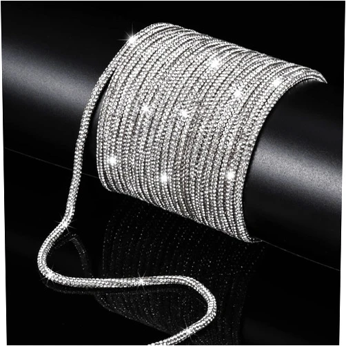 Shappy 9 Yards Rhinestone Glitter Shoelaces Rhinestone Shoe Laces Glitter Cord Crystal Shiny Round Cords Bling Hoodie Drawstring for DIY Sweatpants Sneakers Hoodies Dress Decorations(White,9 Yards)
