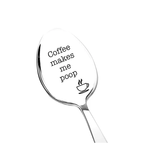 Sdopbinbin Funny Christmas Gifts for Husband Boyfriend Wife Coffee Makes Me Poop Spoon Gift for Best Friend Birthday Gag Gifts for Mom Dad Sister Coffee Lover Gifts for Women Men Daughter Son Coffeespoon