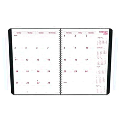 Rediform Office Products REDCB1262BLK 14-Month Planner- 2PPM- Dec-Jan- 11in.x8-.50in.- Black