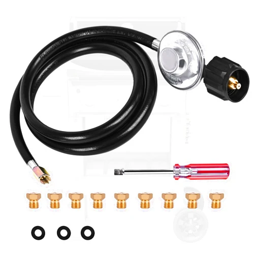 GELRIUNY Upgrade 23080901 Natural Gas to Propane Conversion Kit for Weber Genesis or Genesis II Grill (from Natural Gas to Propane) includes 5FT Propane Regulator Hose and 9 Adapter Orifices
