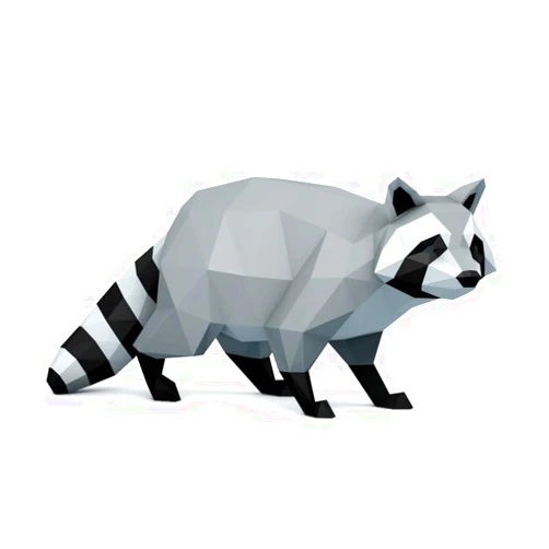 KDOFIO Raccoon 3D Paper Model Procyon Lotor Animal DIY Puzzles Desk Decor Home Decoration Originality Handmade Art Origami Papercraft