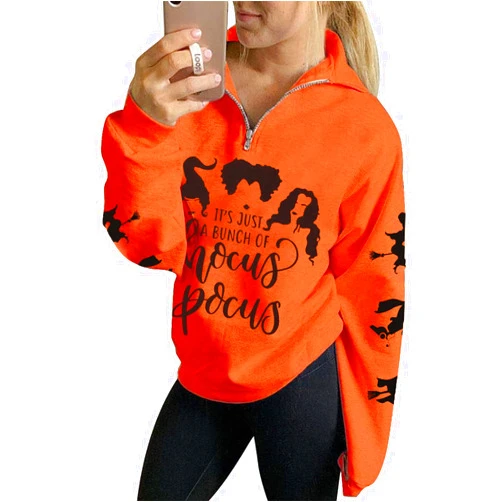 BANGELY Halloween Squad Sweatshirts Women Hocus Pocus Long Sleeve Shirts Sanderson Sisters Pullover Tops Blouse