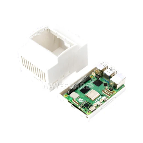 Wonrabai DIN Rail ABS Case for Raspberry Pi 5, Supports DIN Rail Mount, Compatible with Various HATs, Lightweight & Durable