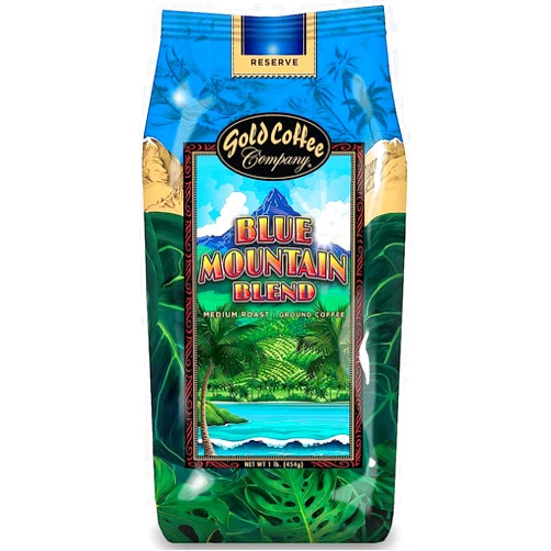 GOLD COFFEE COMPANY Gold Coffee Blue Mountain Blend 1lb Medium Roast Ground Coffee