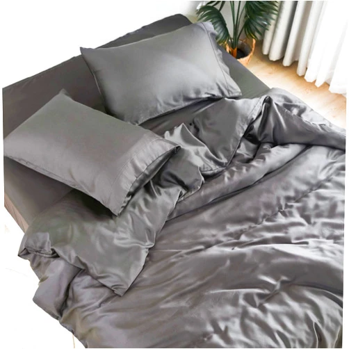DOZ by SIJO DOZ Sheet Set, 100% Viscose derived from Bamboo, Organically Grown, Buttery Soft, Cooling Sheets, High GSM, Deep Pockets - 4pc - 2 Pillowcases 1 Fitted 1 Top Sheet (Storm, King)