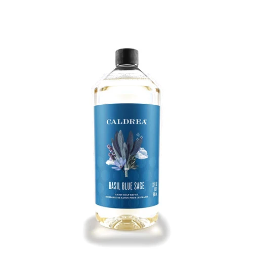 Caldrea Hand Soap Refill, Aloe Vera Gel, Olive Oil And Essential Oils To Cleanse And Condition, Basil Blue Sage Scent, 32 Oz