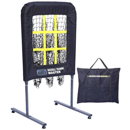 JAPER BEES Pitching Net with Strike Zone, 9 Hole Pitching Target net, Portable Baseball Softball pitchier Training Equipment Height Adjustable with Bag