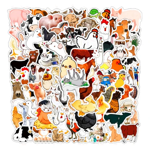 YEDUOWEN Farm Animal Stickers|120pcs Cute Cartoon Animal Vinyl Waterproof Stickers Early Childhood Education Reward Stickers for Laptop Bumper Skateboard Water Bottles Computer Phone Stickers for Kids Teens