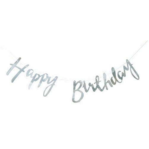Cadpkler Silver happy birthday banner -Birthday Party Decorations - Birthday Decoration Party Supplies for Girls Boys Kids and Adults