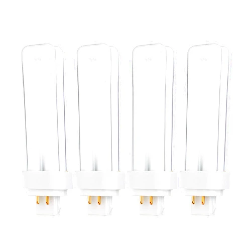 KOR (Pack of 4) 13 Watt Double Tube - G24Q-1 (4 PIN) Base - 4100K Cool White - CFL Light Bulb. Replaces Sylvania 20667 CF13DD/E/841 - Philips 38328-1 PL-C 13W/841/4P/ALTO and GE 97597 F13DBX/841/ECO4P