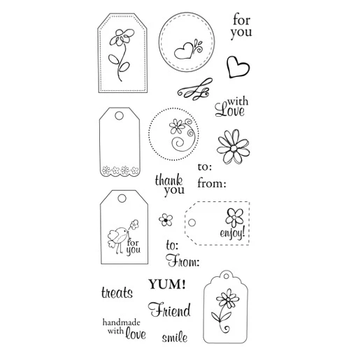 Fiskars 4-Inch-by-8-Inch Clear Stamp, Terrific Tags