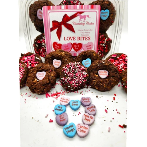 CANTERBURY COOKIES Love Bites - Horse Treats - 24 oz Container - Valentines Day