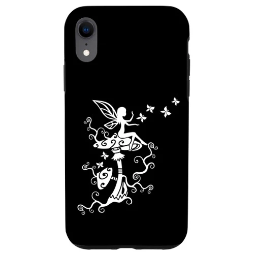 Elemental Beings & Nature Spirits by Anne Mathiasz iPhone XR Fairy butterflies mushrooms elf magic Wicca nature mythology Case