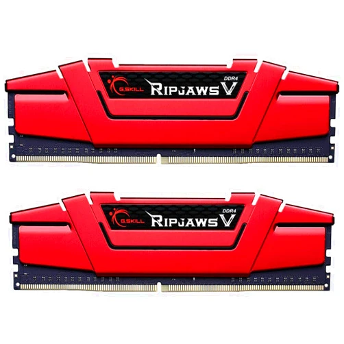 G.SKILL Ripjaws V Series DDR4 RAM 16GB (2x8GB) 2400MT/s CL17-17-17-39 1.20V Desktop Computer Memory UDIMM - Red (F4-2400C17D-16GVR)