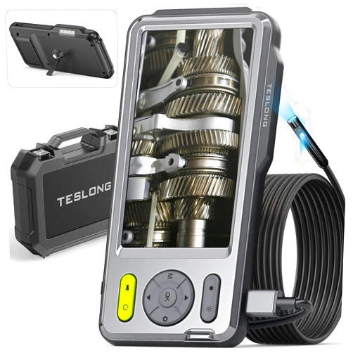 Teslong Triple Lens Inspection Camera, Teslong Borescope with LED Light, HD Industrial Endoscope, 5
