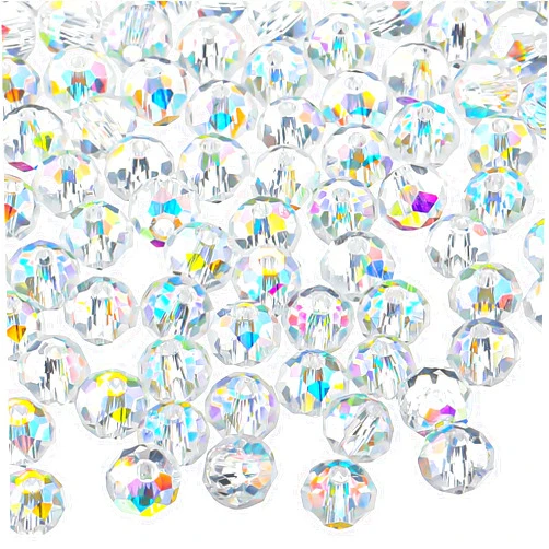 Highergo 800 Pieces Crystal Rondelle Glass Beads Faceted Rondelle Beads DIY Glass Crystal for Bracelets Necklace Pendants Jewelry Making Supplies(6 mm,AB Color)