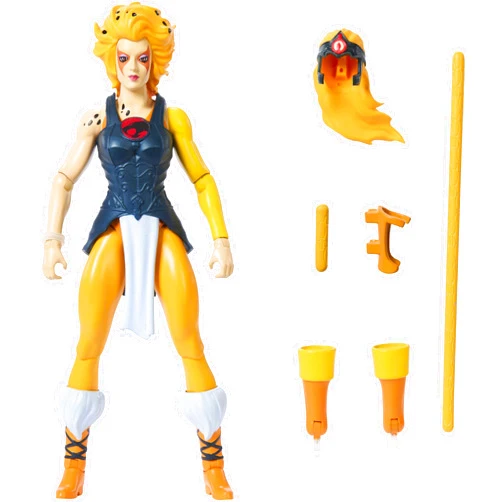 Masters of The Universe Origins & Thundercats Action Figure, Cheetara Toy, 1980s Crossover, 5.5-inch Posable with Removable Armor, Staff & Mini Comic