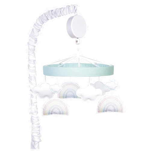 Trend Lab Rainbow Clouds Musical Mobile, Relaxing Music Newborn Baby Essentials, 24 in Tall, 20 in Wide (TLMOBILE)