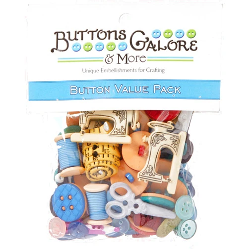 Buttons Galore and More Collection Round Novelty Buttons & Embellishments Based on Variety of Themes– 50 Pcs,4.5 inches